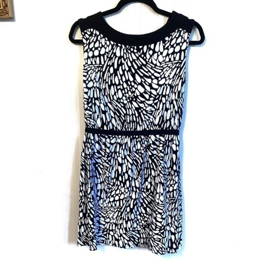 Loft sleeveless black‎ and white dress